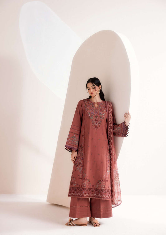 ZYNC By Florent at 3 Pcs Unstitched Dyed Viscose Embroidered Suit - ZFUDVE - D-FZ 06 B