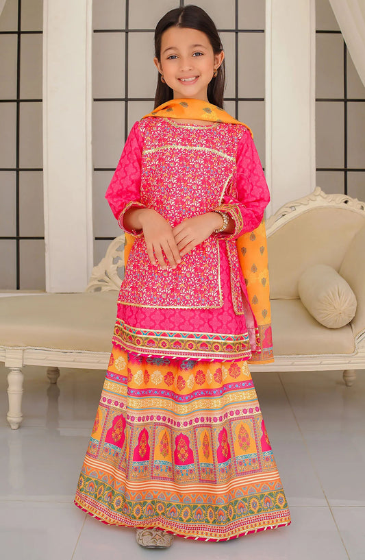 Swiss Lawn Digital Printed 3 Piece Suit - INDP-22 - OCH25TE - Pink - Casual Collection