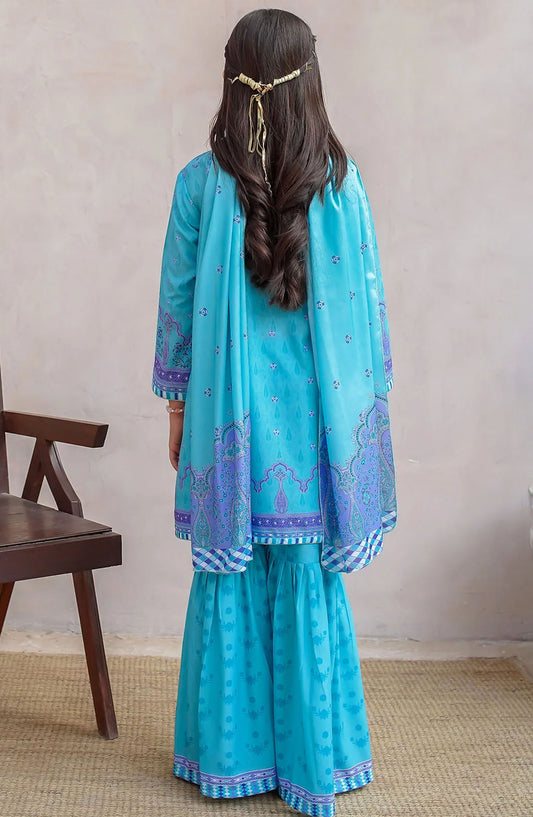 Swiss Lawn Digital Printed 3 Piece Suit - CORF-17 - OCH25GFS - Blue - Casual Collection