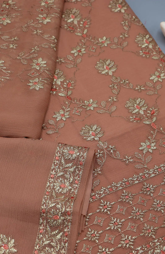 Malhar Unstitched Exclusive Embroidered Crinkle Chiffon Collection 2024 - 4011 A