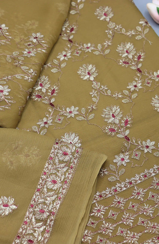 Malhar Unstitched Exclusive Embroidered Crinkle Chiffon Collection 2024 - 4011 B