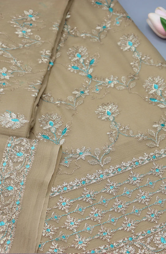 Malhar Unstitched Exclusive Embroidered Crinkle Chiffon Collection 2024 - 4011 D