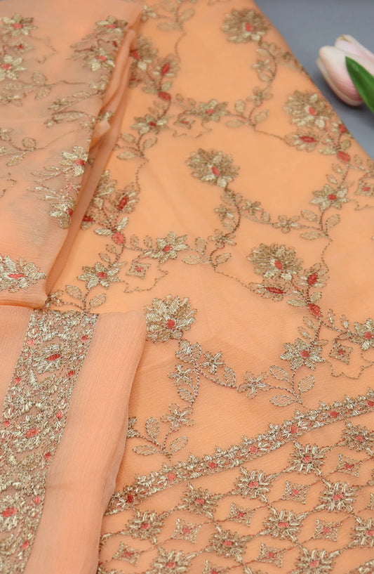 Malhar Unstitched Exclusive Embroidered Crinkle Chiffon Collection 2024 - 4011 E