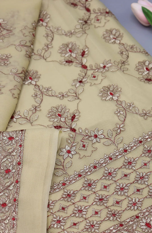 Malhar Unstitched Exclusive Embroidered Crinkle Chiffon Collection 2024 - 4011 F