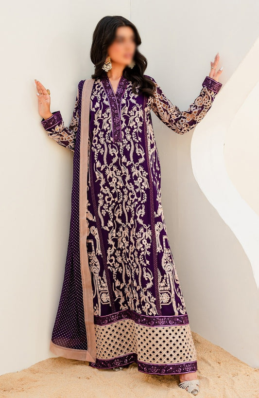 Mashq Sejal Luxury Chiffon Collection 2023 - 502 PURPLE MAGIC
