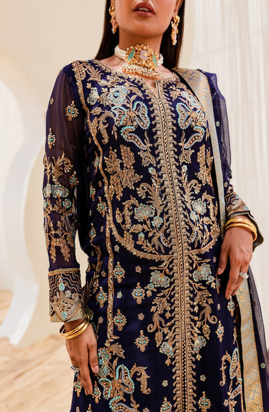 Mashq Sejal Luxury Chiffon Collection 2023 - 505 Ocean Cavern