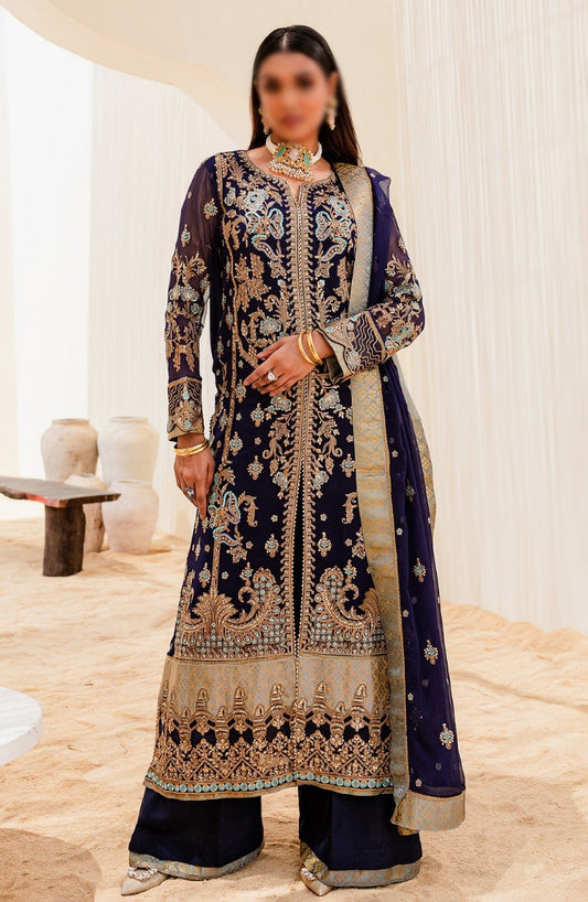 Mashq Sejal Luxury Chiffon Collection 2023 - 505 Ocean Cavern