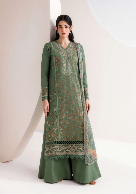 ZYNC By Florent at 3 Pcs Unstitched Dyed Viscose Embroidered Suit - ZFUDVE - D-FZ 08 B