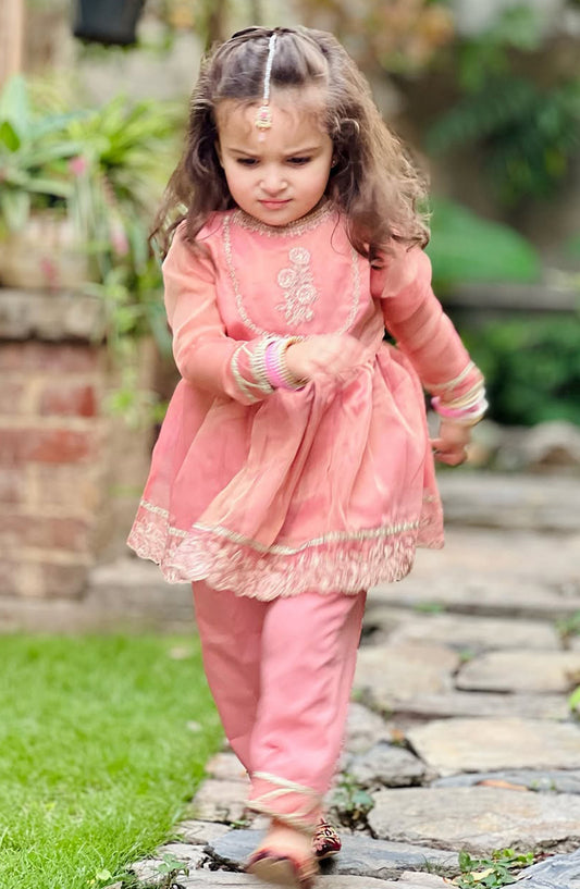 Modest Girls Maysuri 3 Piece Frock - 9025 - MOD25EKK - Pink - Festive Collection