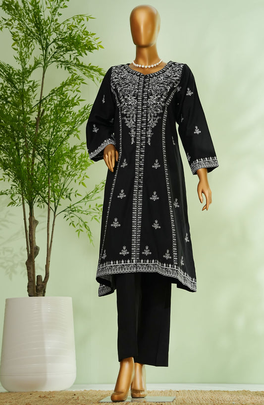 Monochrome by Amna Khadija Embroidered Cotton Stitched 2 Piece Suit - AM25MNC2 - D-315 - Black - Summer Collection