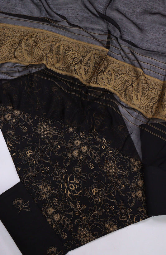 Sabeha by Amna Khadija Embroidered Lawn Unstitched 3 Piece Suit - AM25SB - D-06 - Black - Summer Collection