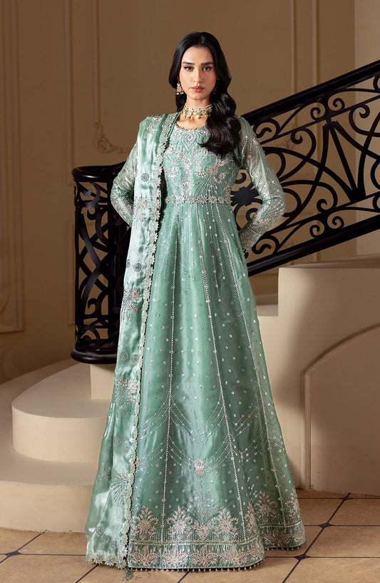Aaina by Alizeh Embroidered Sheesha Silk Unstitched 3 Piece Suit - 2241 Aidah - ALZ26AIN - Sea Green - Luxury Collection