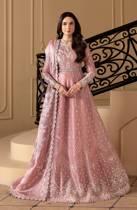 Aaina by Alizeh Embroidered Sheesha Silk Unstitched 3 Piece Suit - 2240 Ninay - ALZ26AIN - Pink - Luxury Collection