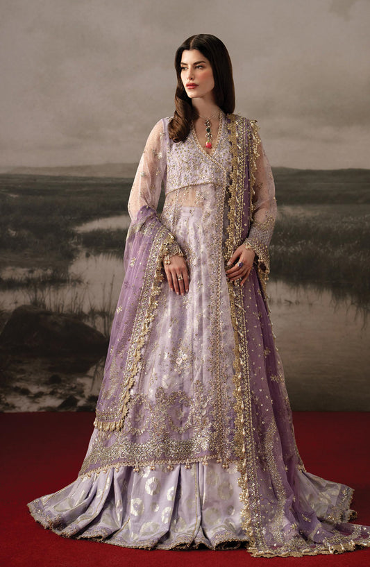 Afrozeh Aure Embroidered Organza Unstitched 3 Piece Suit - 03 Monet - AF26AUR - Purple - Formals Collection