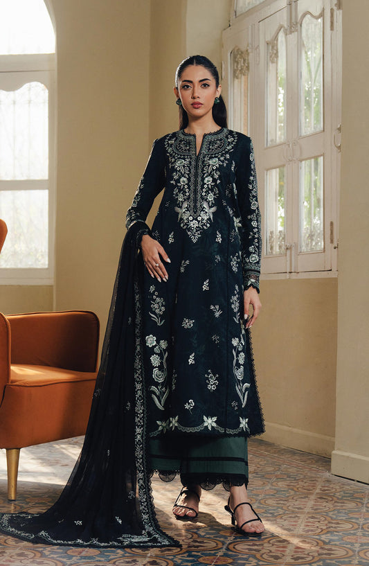 Afrozeh Day Break Embroidered Lawn Unstitched 3 Piece Suit - FWU-0015-3PO-Cloud Veil - AF26DB - Black - Luxury Summer Collection