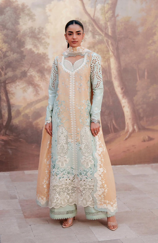 Afrozeh Sunspell Embroidered Lawn Unstitched 3 Piece Suit - Velyra - AF26SNS - Green - Summer Collection