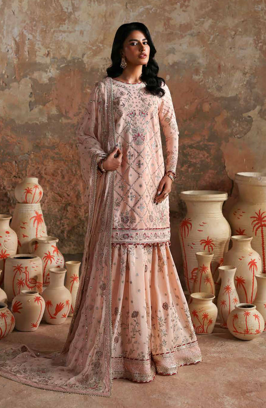 Afsana-e-Silk by Emaan Adeel Embroidered Raw Silk Unstitched 3 Piece Suit - NAZNEEN - ED25AFS - Pink - Luxury Collection