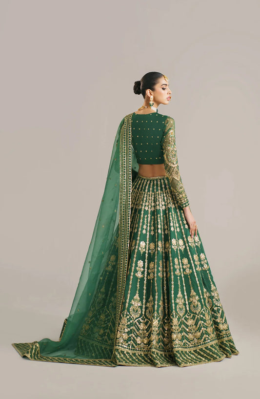 Afsana by Akbar Aslam Embroidered Orange Unstitched 3 Piece Suit - Shahul - AKA25AFS - Green - Festive Collection