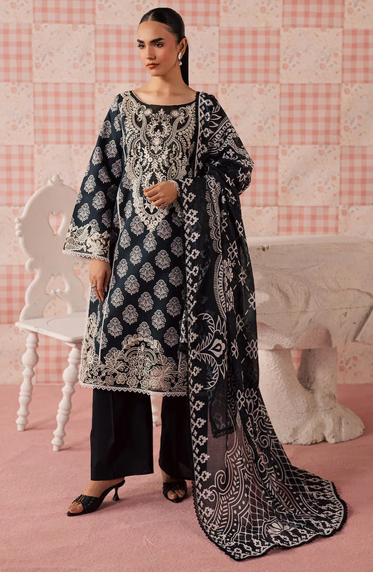 Afsana by Mahnur Embroidered Lawn Unstitched 3 Piece Suit - AL-05 - MH26AFS - Black - Summer Collection