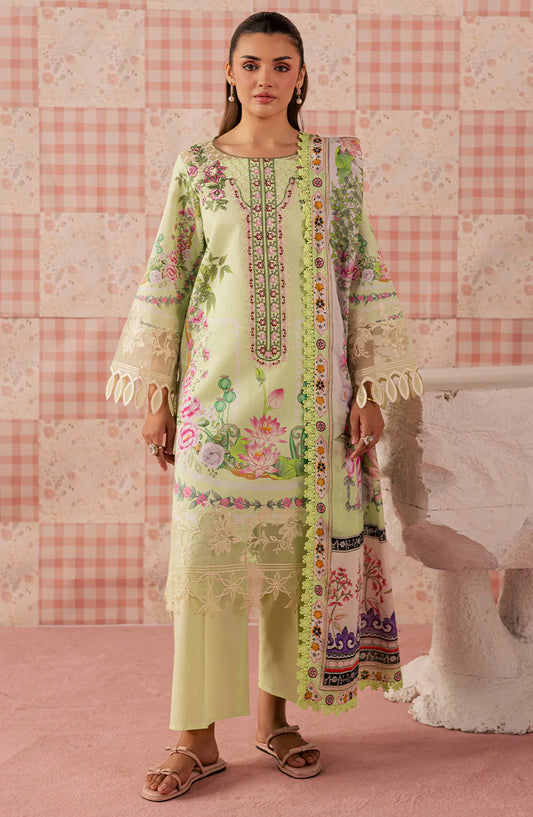 Afsana by Mahnur Embroidered Lawn Unstitched 3 Piece Suit - AL-01 - MH26AFS - Green - Summer Collection
