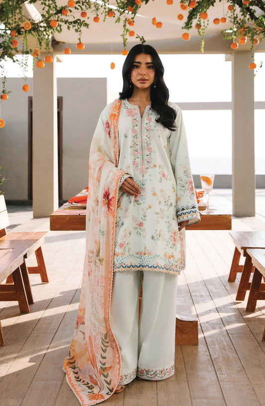 Afsanah by Seran Embroidered Lawn Unstitched 3 Piece Suit - IRA - SE26AF - Green - Summer Collection