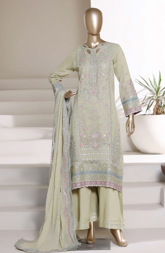 Afsanay by Sadabahar Embroidered Chiffon Stitched 3 Piece Suit - CF-12 - SBD26ERY - Green - Festive Collection