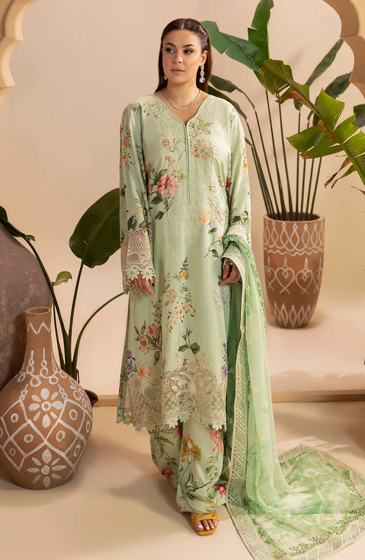 Al Karim Gulkar Embroidered Viscose Unstitched 3 Piece Suit - GK-05 - AK26GLK - Pista Green - Winter Collection