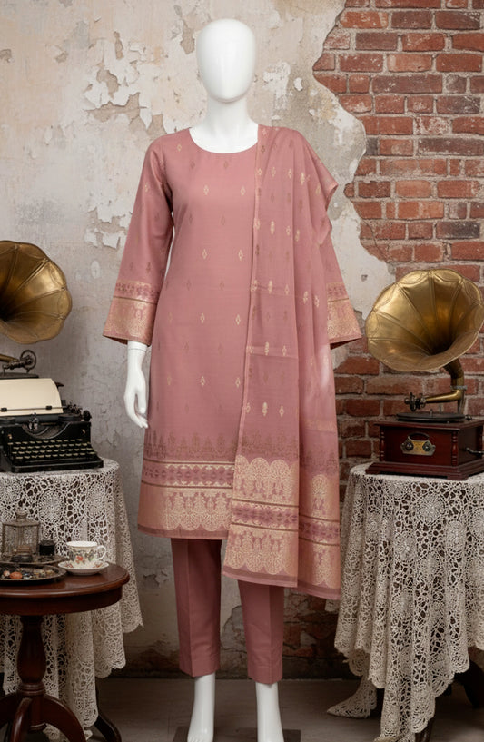 Al Karim Baroshia Lawn Unstitched 3 Piece Suit - D-04 - AK26BARS - Pink - Summer Collection