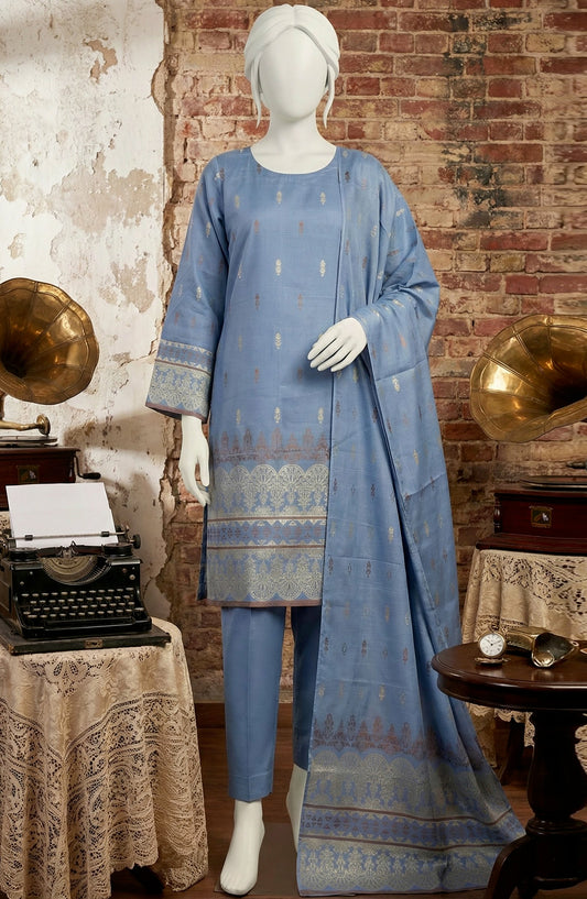 Al Karim Baroshia Lawn Unstitched 3 Piece Suit - D-01 - AK26BARS - Blue - Summer Collection