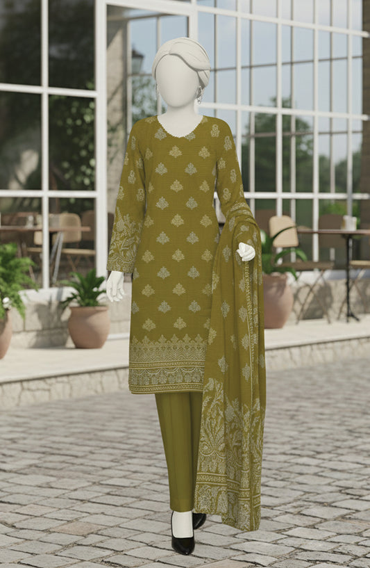Al Karim Printed Brosha Lawn Unstitched 3 Piece Suit - D-01 - AK26BRO - Green - Summer Collection