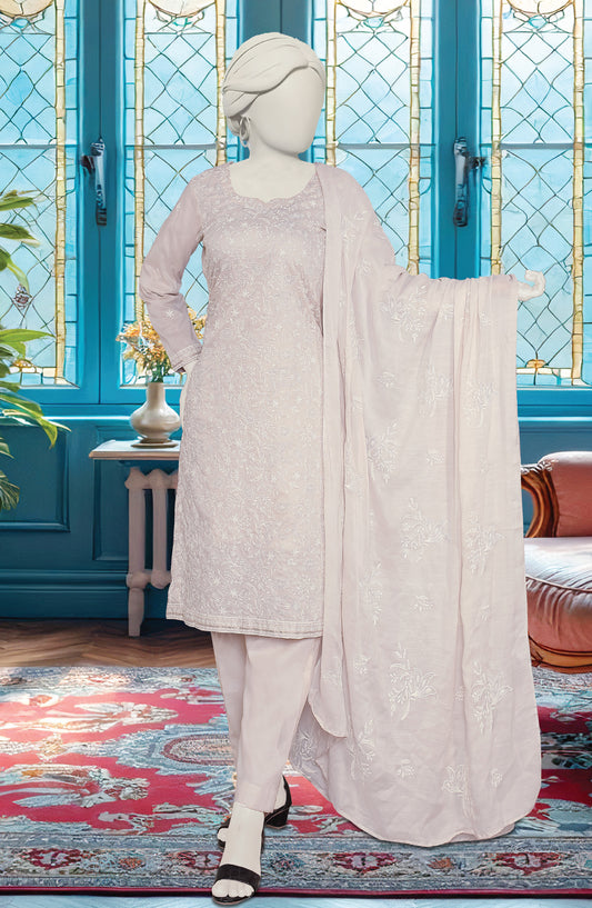 Al Karim Embroidered Lawn Unstitched 3 Piece Suit - D-06 - AK26EMB - Light Pink - Summer Collection