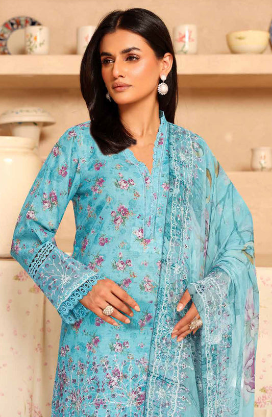 Aleeha by Johra Embroidered Lawn Unstitched 3 Piece Suit - JH-948 - JH25ALEH - Blue - Summer Collection