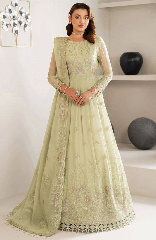 Alizeh Formals Embroidered Luxury Chiffon Unstitched 3 Piece Suit - ALZ25FR - AF-CH-2189 ZENEL - Green - Festive Collection