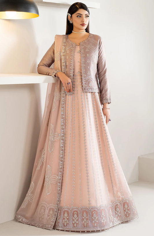 Alizeh Formals Embroidered Luxury Chiffon Unstitched 3 Piece Suit - ALZ25FR - AF-CH-2187 NISA - Pink - Festive Collection