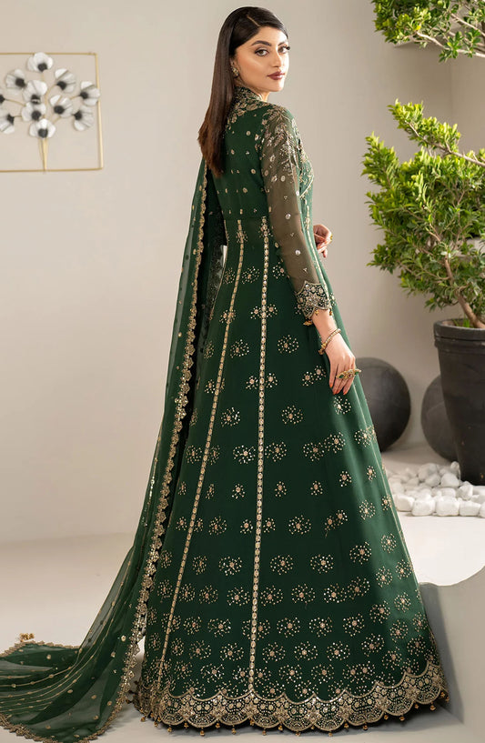 Alizeh Formals Embroidered Luxury Chiffon Unstitched 3 Piece Suit - ALZ25FR - AF-CH-2184 ELZA - Green - Festive Collection