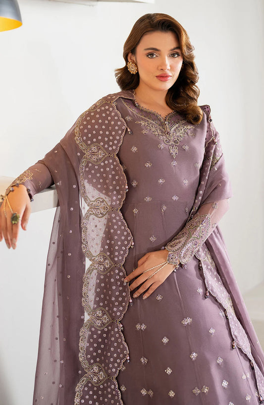 Alizeh Formals Embroidered Luxury Chiffon Unstitched 3 Piece Suit - ALZ25FR - AF-CH-2183 JULIA - Purple - Festive Collection