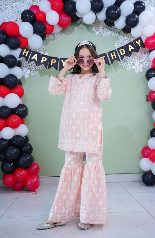 Aloo-Meeru-Hammi by Amna Khadija Printed Cotton Stitched 2 Piece Suit - AKAMH-10 - AM26AKAMH - Pink - Festive Girls Collection