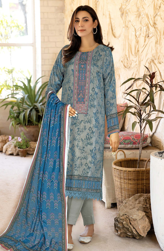 Amber by Johra Printed Lawn Unstitched 3 Piece Suit - JH-1105 - JH25AMBER - Blue - Casual Collection
