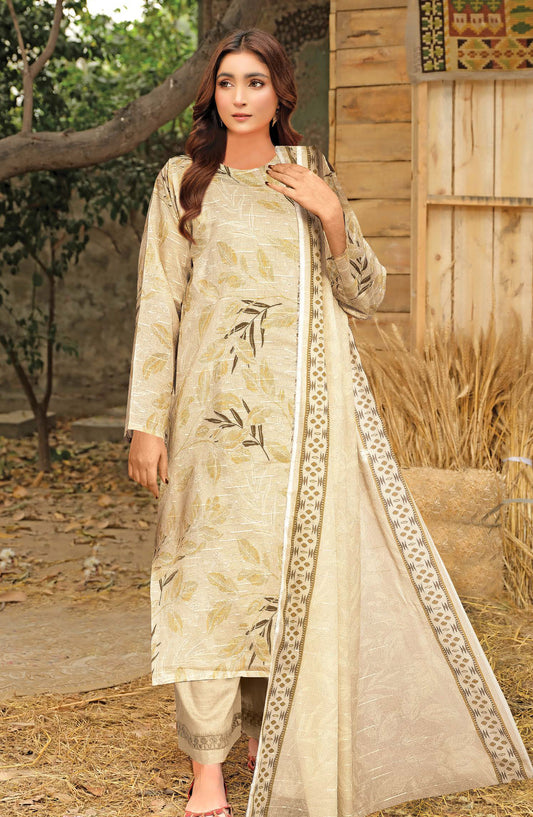 Amber by Johra Printed Lawn Unstitched 3 Piece Suit - JH-1103 - JH25AMBER - Fawn - Casual Collection