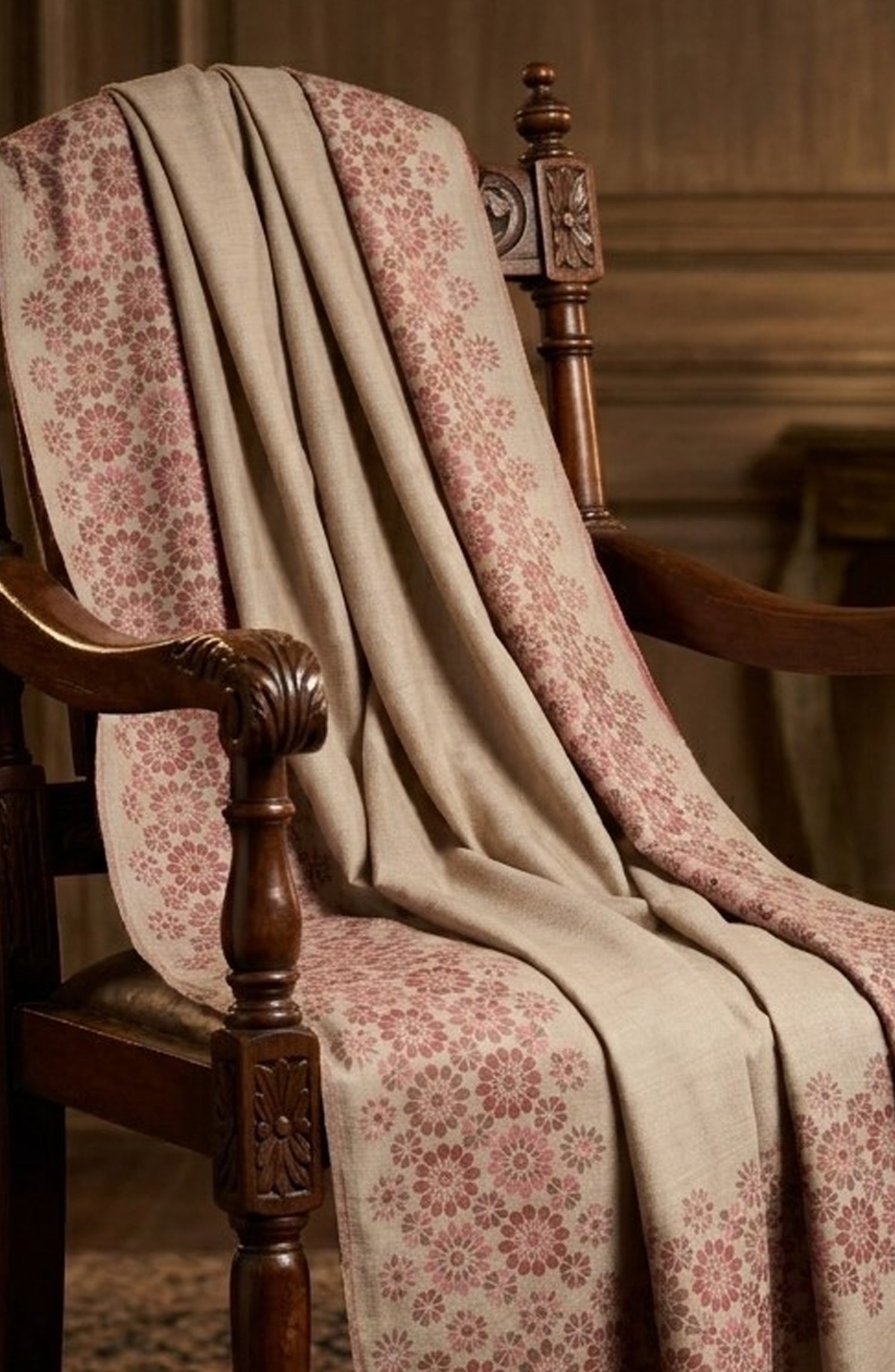 Amna Khadija Kanni Wool Jacquard Shawl - D-10 - AM26GW - Light Grey - Winter Collection