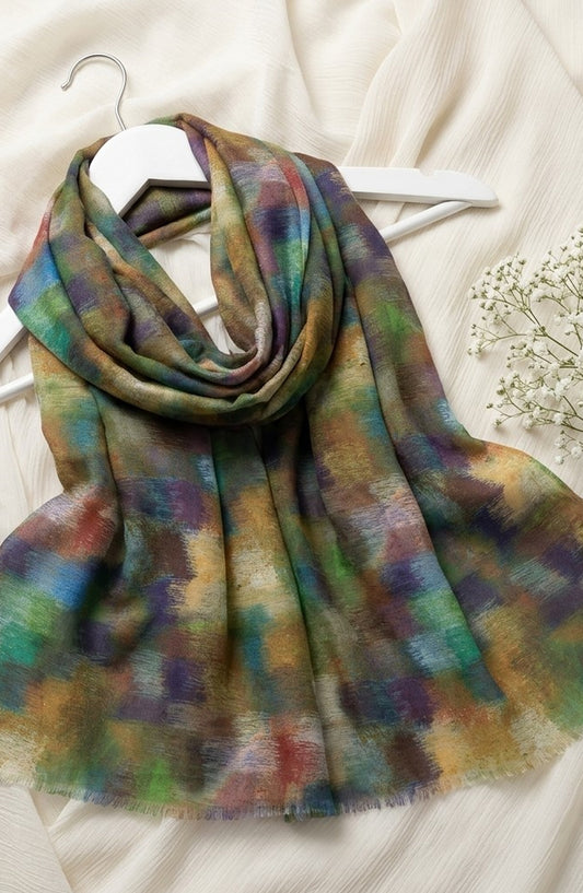 Amna Khadija Printed Twill Pure Lawn Stole - ALS-01 - AM26LST - Multi - Winter Collection
