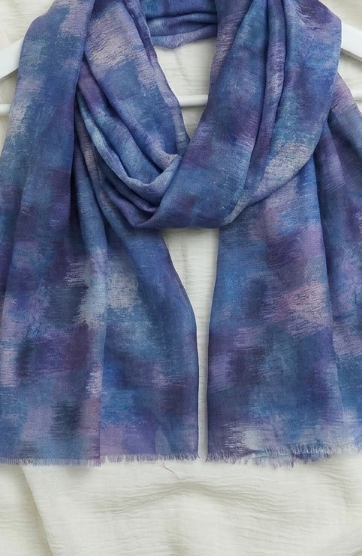 Amna Khadija Printed Twill Pure Lawn Stole - ALS-03 - AM26LST - Blue - Winter Collection