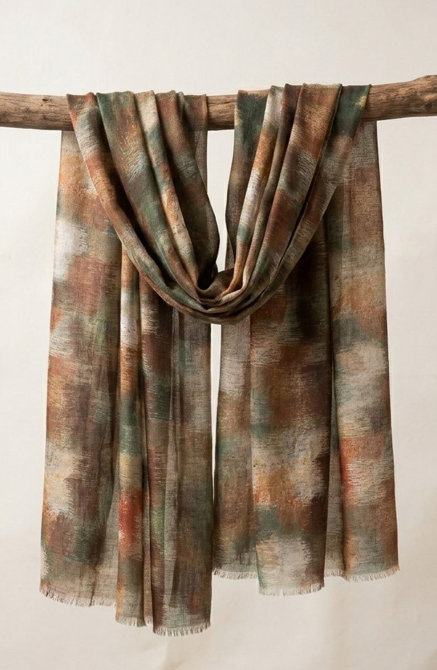 Amna Khadija Printed Twill Pure Lawn Stole - ALS-08 - AM26LST - Rust - Winter Collection