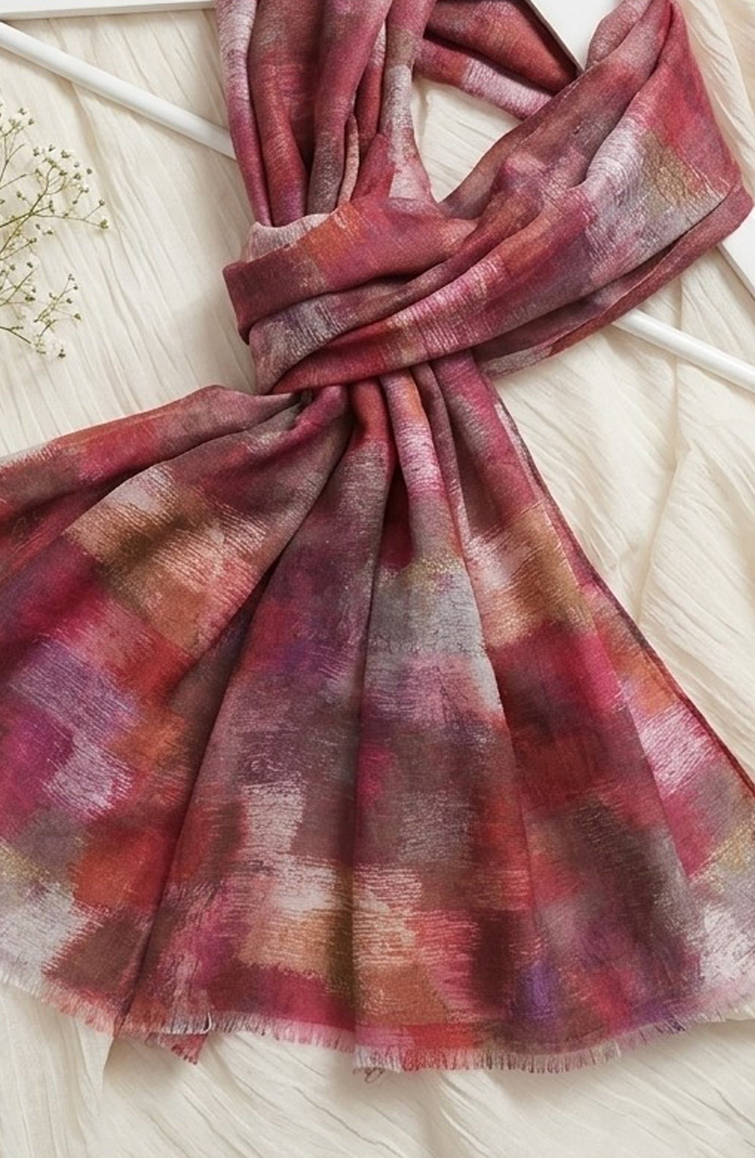 Amna Khadija Printed Twill Pure Lawn Stole - ALS-09 - AM26LST - Pink - Winter Collection