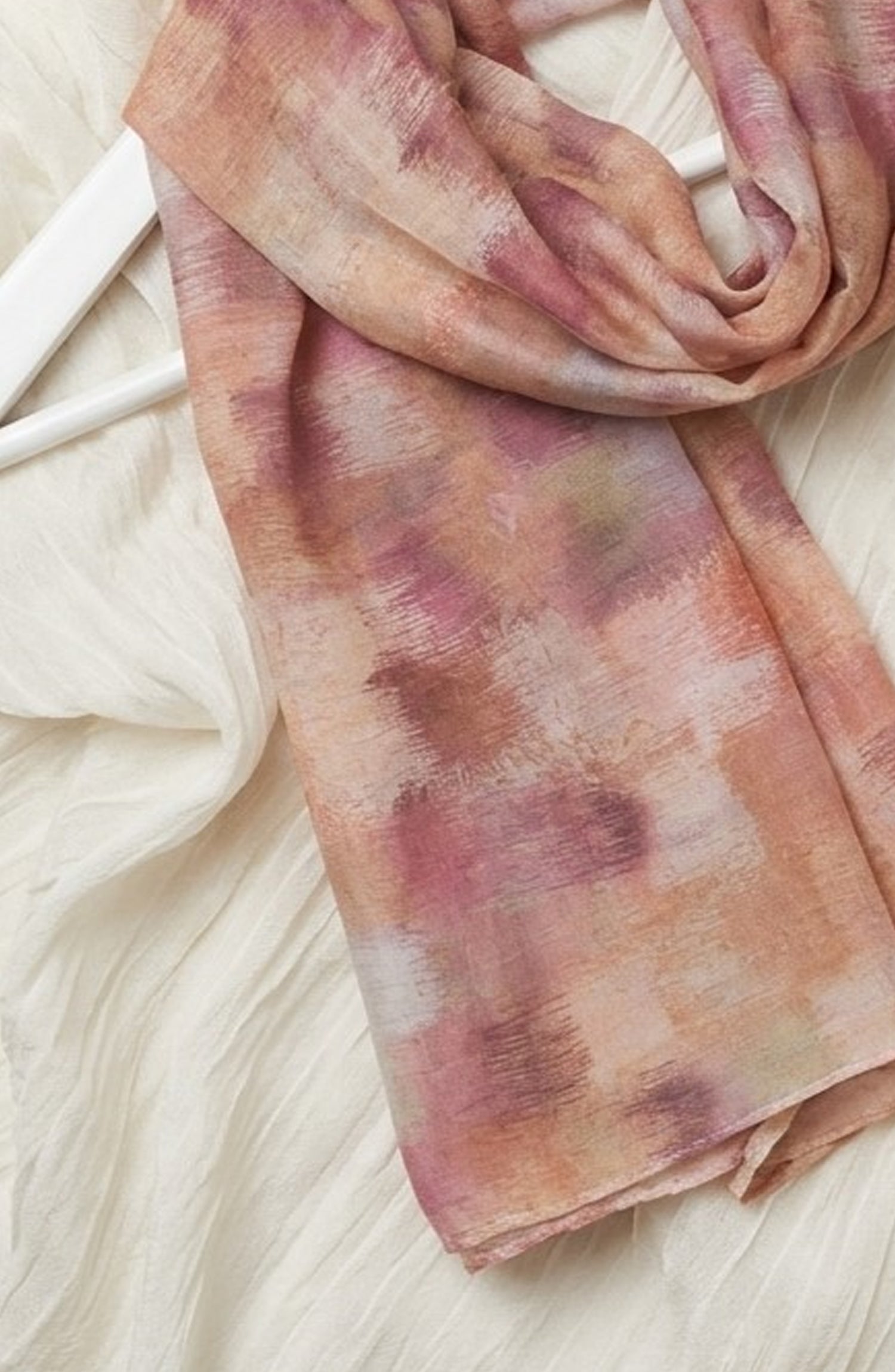 Amna Khadija Printed Twill Pure Lawn Stole - ALS-10 - AM26LST - Peach - Winter Collection