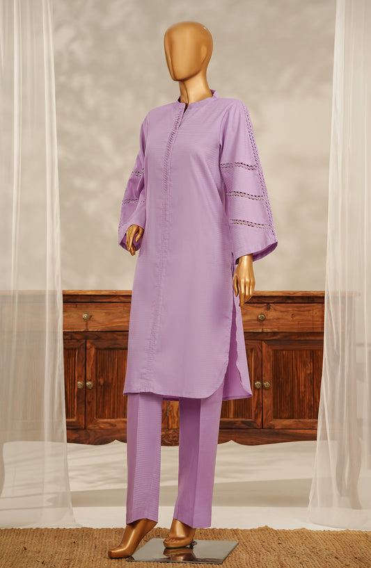 Amna Khadija Embroidered Lawn Stitched 2 Piece Suit - Design-02 - AK25VC5 - Purple - Casual Collection