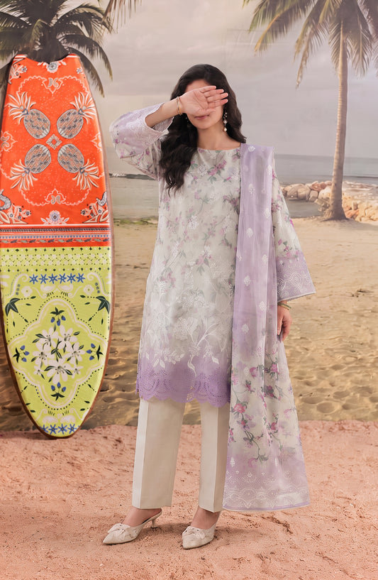 Amna Khadija Bella Doria Embroidered Lawn Unstitched 3 Piece Suit - AKBD-03 - AM26BLDR - Purple - Summer Collection