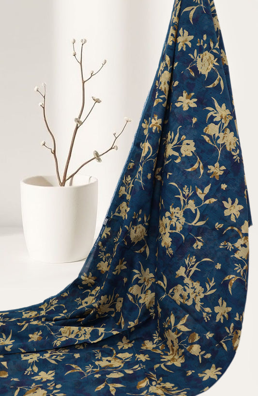 Amna Khadija Classic Printed Bana Dora Lawn Unstitched 2 Piece Suit - Design-04 - AK25CFL6 - Blue - Summer Collection