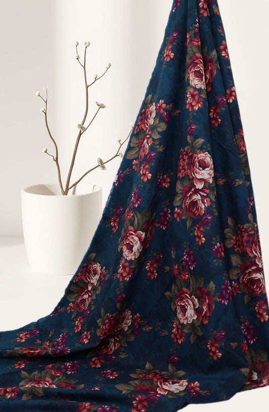 Amna Khadija Classic Printed Bana Dora Lawn Unstitched 2 Piece Suit - Design-01 - AK25CFL6 - Blue - Summer Collection