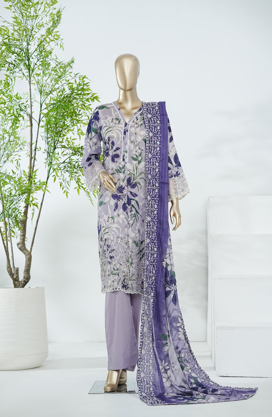 Amna Khadija Design by Aliaa Nesaa Embroidered Lawn Stitched 3 Piece Suit - AKAN-05 - AM26ALNS - Purple - Summer Collection